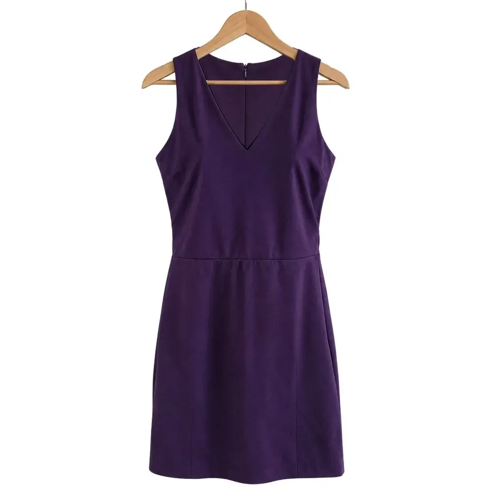 Love...Ady Deep V Vintage Tank Dress Deep Plum EUC Size Small